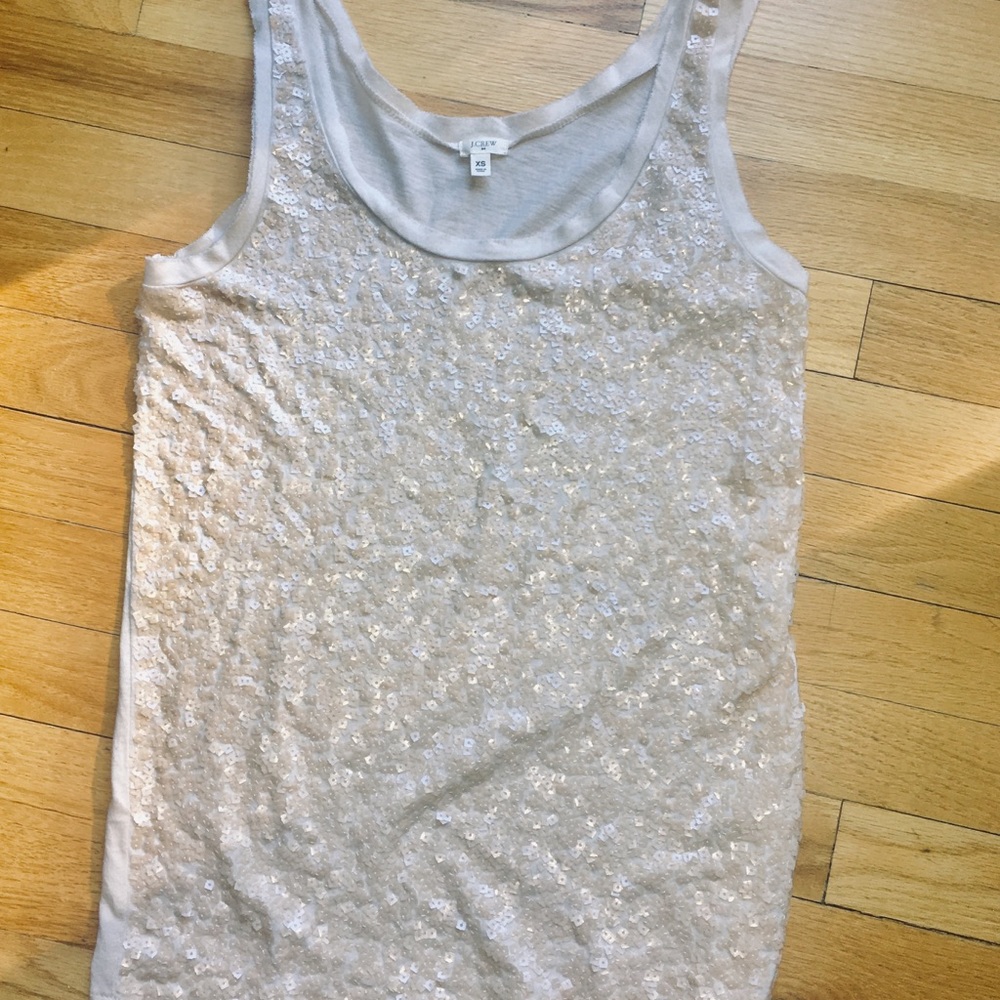 JCrew Tank top. Matte champagne color paiiietes